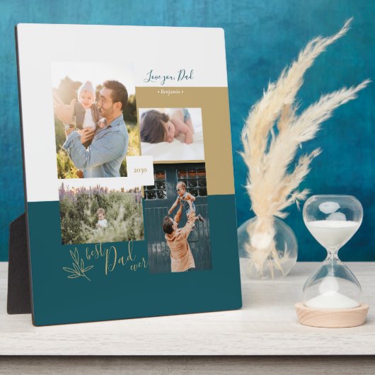 Vaderdag gift Beste vader ooit Foto Collage Plaq Fotoplaat (Zijkant)