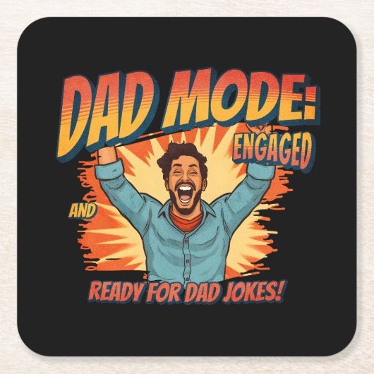 Vaderdag Gift | Dad Mode Kartonnen Onderzetters (Voorkant)