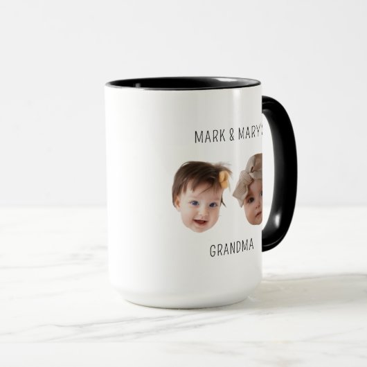 Vaderdag Gift Foto Baby Gezicht voor Moeder Papa Mok (Voorkant rechts)