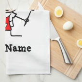 vaderdag gift gepersonaliseerde chef kok cartoon theedoek (Quarter Fold)