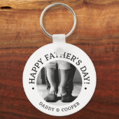 Vaderdag Gift Gepersonaliseerde foto Sleutelhanger (Achterkant)