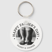 Vaderdag Gift Gepersonaliseerde foto Sleutelhanger (Achterkant)