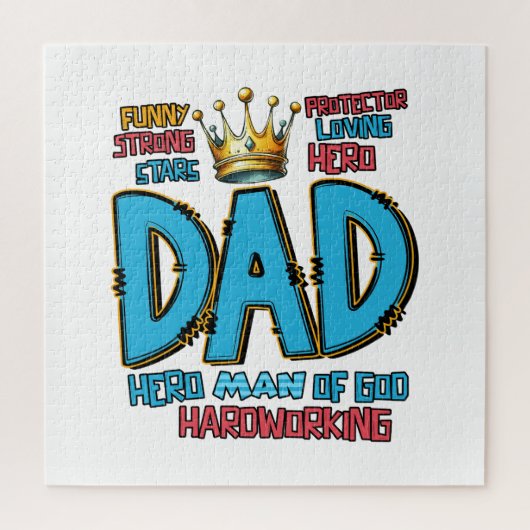 Vaderdag Gift | Hero Man van God Legpuzzel (Verticaal)