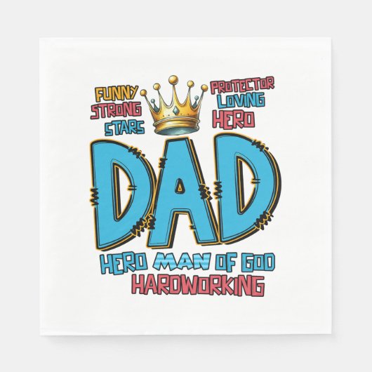 Vaderdag Gift | Hero Man van God Servet (Voorkant)
