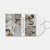 Vaderdag Gift Label met 3 foto's en aangepaste tek Cadeaulabel (Voorkant (Horizontaal))