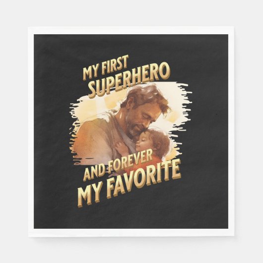 Vaderdag Gift | Mijn eerste superheld Servet (Voorkant)