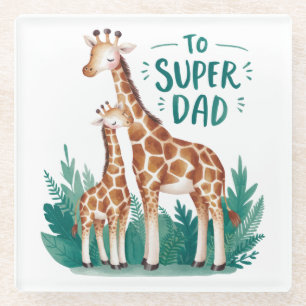 Vaderdag Gift Naar Super Dad Glazen Onderzetter