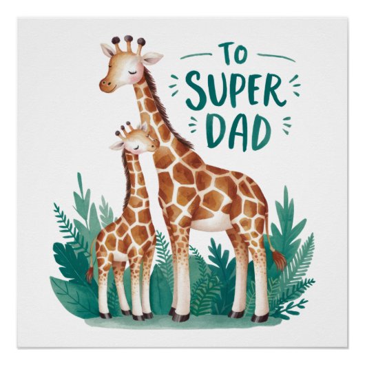 Vaderdag Gift | Naar Super Dad Perfect Poster (Voorkant)