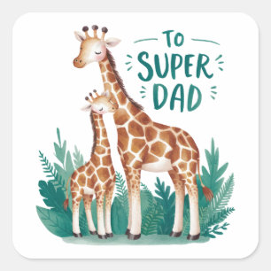 Vaderdag Gift Naar Super Dad Vierkante Sticker