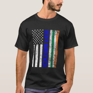 Vaderdag Gift Politie Daddy Ierse Amerikaanse vlag T-shirt