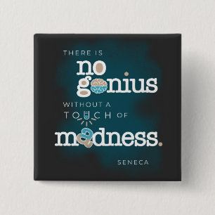 Vaderdag Gift Quote over Genius en Madness Vierkante Button 5,1 Cm