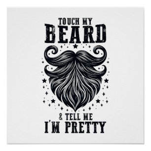 Vaderdag Gift Raak mijn baard aan Perfect Poster