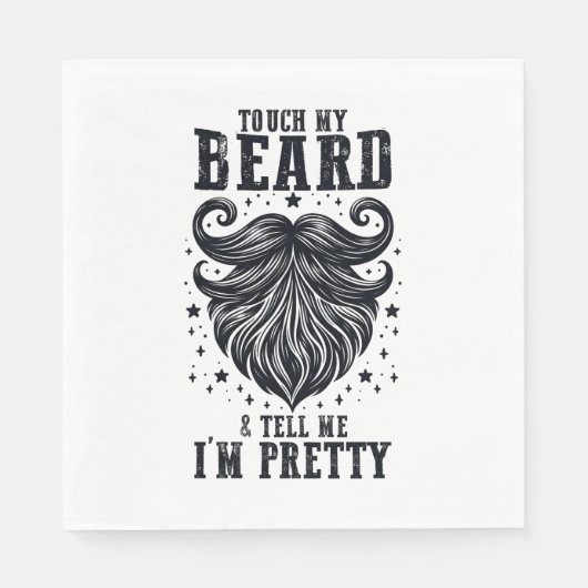 Vaderdag Gift | Raak mijn baard aan Servet (Voorkant)