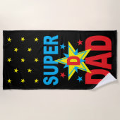 vaderdag Gift - Super Hero Dad Beach Towel Strandlaken (Voorkant)