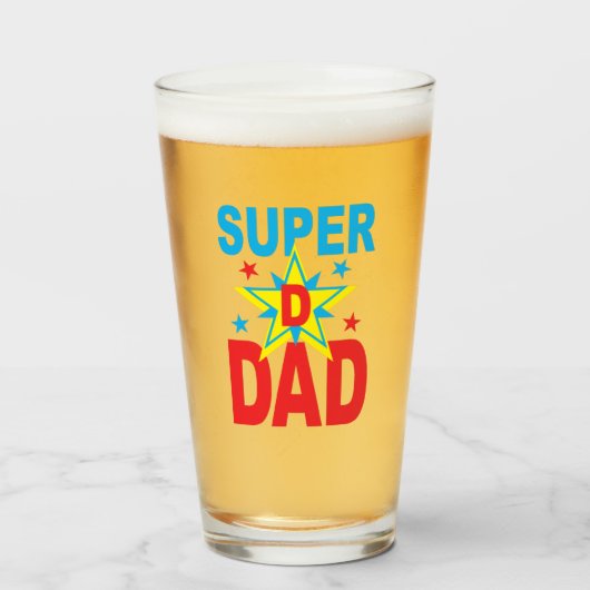 Vaderdag Gift - Super Hero Dad Drink Glas (Voorkant gevuld)