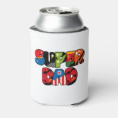 Vaderdag Gift Superheld Superheld Super Pap Blikjeskoeler (Blikje Achterkant)