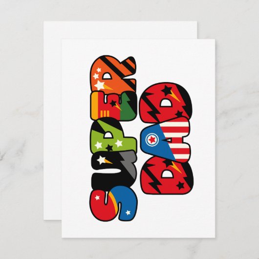 Vaderdag Gift Superheld Superheld Super Pap Feestdagenkaart (Voorkant / Achterkant)