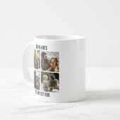 Vaderdag Gift voor Hem, Custom 4 Foto Koffiemok (Voorkant links)