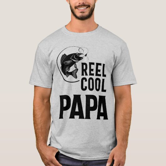 Vaderdag Gifts T-Shirt Vist Reel Cool Papa (Voorkant)