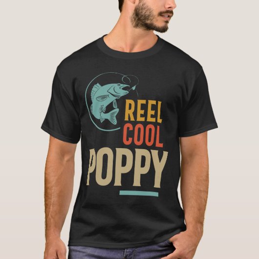 Vaderdag Gifts T-Shirt Vist Reel Cool Poppy (Voorkant)