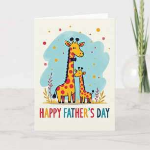 Vaderdag Giraffe Familiekaart Kaart