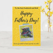 Vaderdag Glitter Fotokaart voor Echtegenoot Kaart (Gele Bloem)