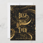 Vaderdag Gold Leafy Swirls Fun Curls BBQ Party Kaart (Achterkant)