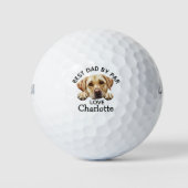 Vaderdag Golden Labrador Puppy Golfballen (Voorkant)