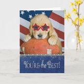 Vaderdag-golden rekwalvispuppy kaart (Gele Bloem)