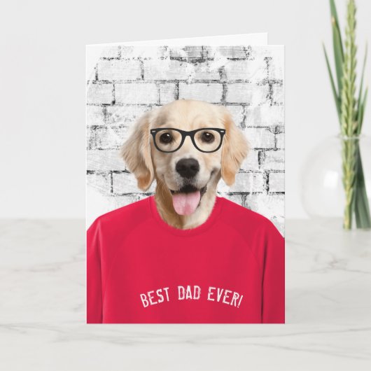 Vaderdag golden retriever in t-shirt Kaart (Voorkant)