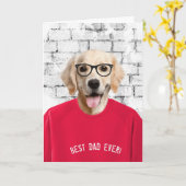 Vaderdag golden retriever in t-shirt Kaart (Gele Bloem)