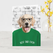 Vaderdag golden retriever in t-shirt Kaart (Gele Bloem)