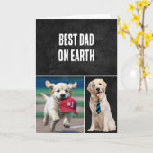 Vaderdag Golden Retriever met zwart leder Kaart (Gele Bloem)