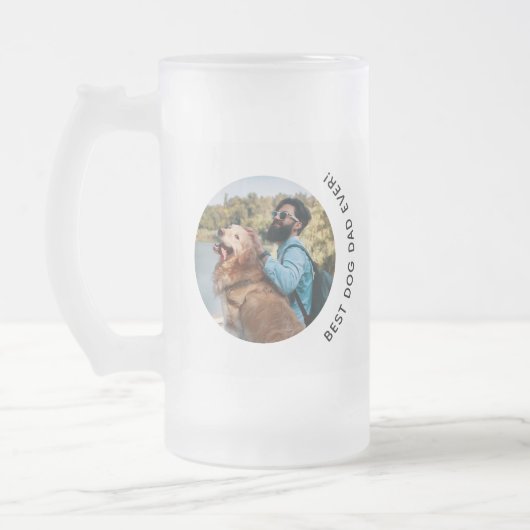 Vaderdag Golden Retriever Pap Aangepaste Foto Matglas Bierpul (Links)