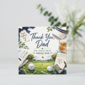 Vaderdag Golf Bedankkaart voor Papa Golfer (Staand voorkant)