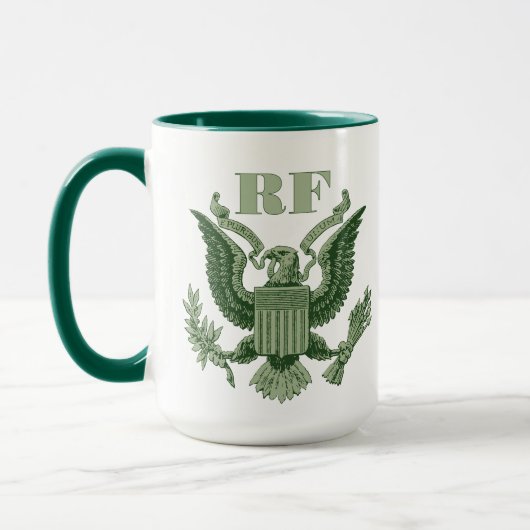 Vaderdag Golf Papa Groene Eagle Crest Monogram Mok (Links)