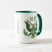 Vaderdag Golf Papa Groene Eagle Crest Monogram Mok (Voorkant rechts)
