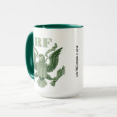 Vaderdag Golf Papa Groene Eagle Crest Monogram Mok (Voorkant links)