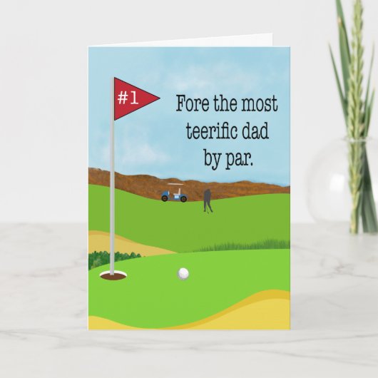 Vaderdag Golf Puns Humor Kaart (Voorkant)