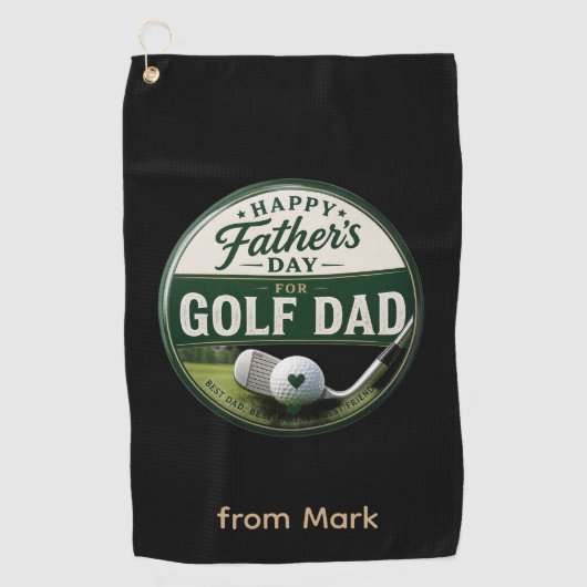 Vaderdag Golf Vader Golf Handdoek (Voorkant)