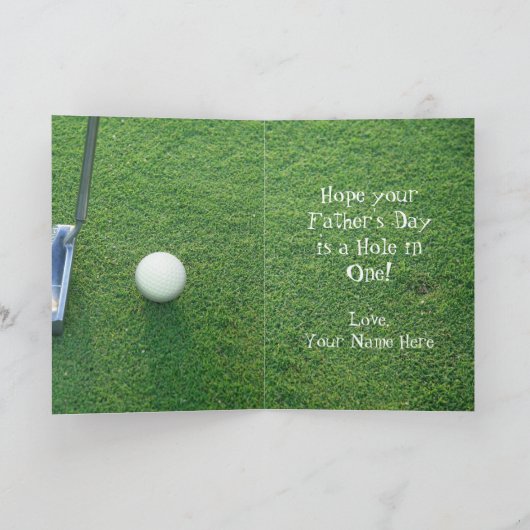 Vaderdag Golf Wenskaart Kaart (Binnen)