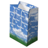Vaderdag-golfbag in gras medium cadeauzakje (Achterkant Gekanteld)