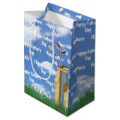 Vaderdag-golfbag in gras medium cadeauzakje (Voorkant Gekanteld)