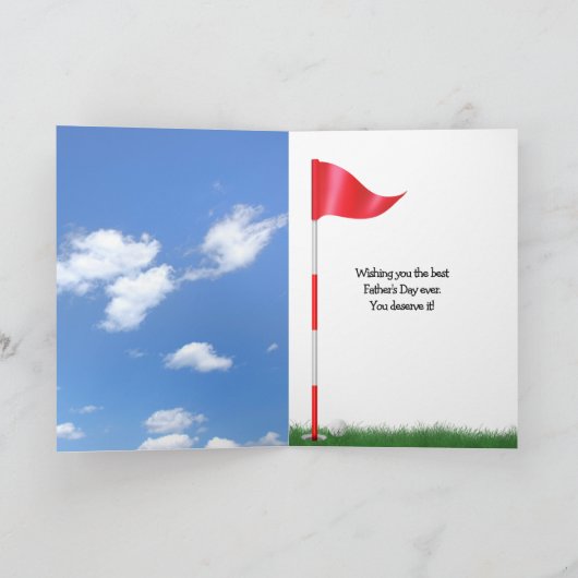 Vaderdag golfbal in gras kaart (Binnen)