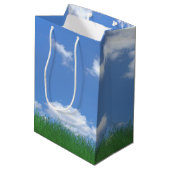 Vaderdag golfbal in gras medium cadeauzakje (Achterkant Gekanteld)