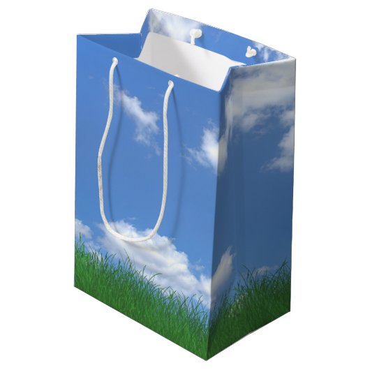 Vaderdag golfbal in gras medium cadeauzakje (Achterkant Gekanteld)