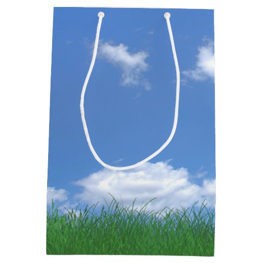 Vaderdag golfbal in gras medium cadeauzakje (Achterkant)