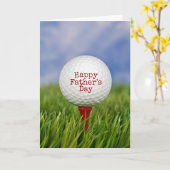 Vaderdag-golfbal op rode tee kaart (Gele Bloem)
