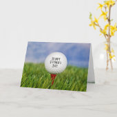 Vaderdag golfbal op t-shirt kaart (Gele Bloem)