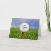 Vaderdag golfbal op t-shirt kaart (Voorkant)